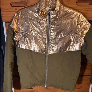 Saltwater LUXE Metallic Gold and Olive Puffer Jacket